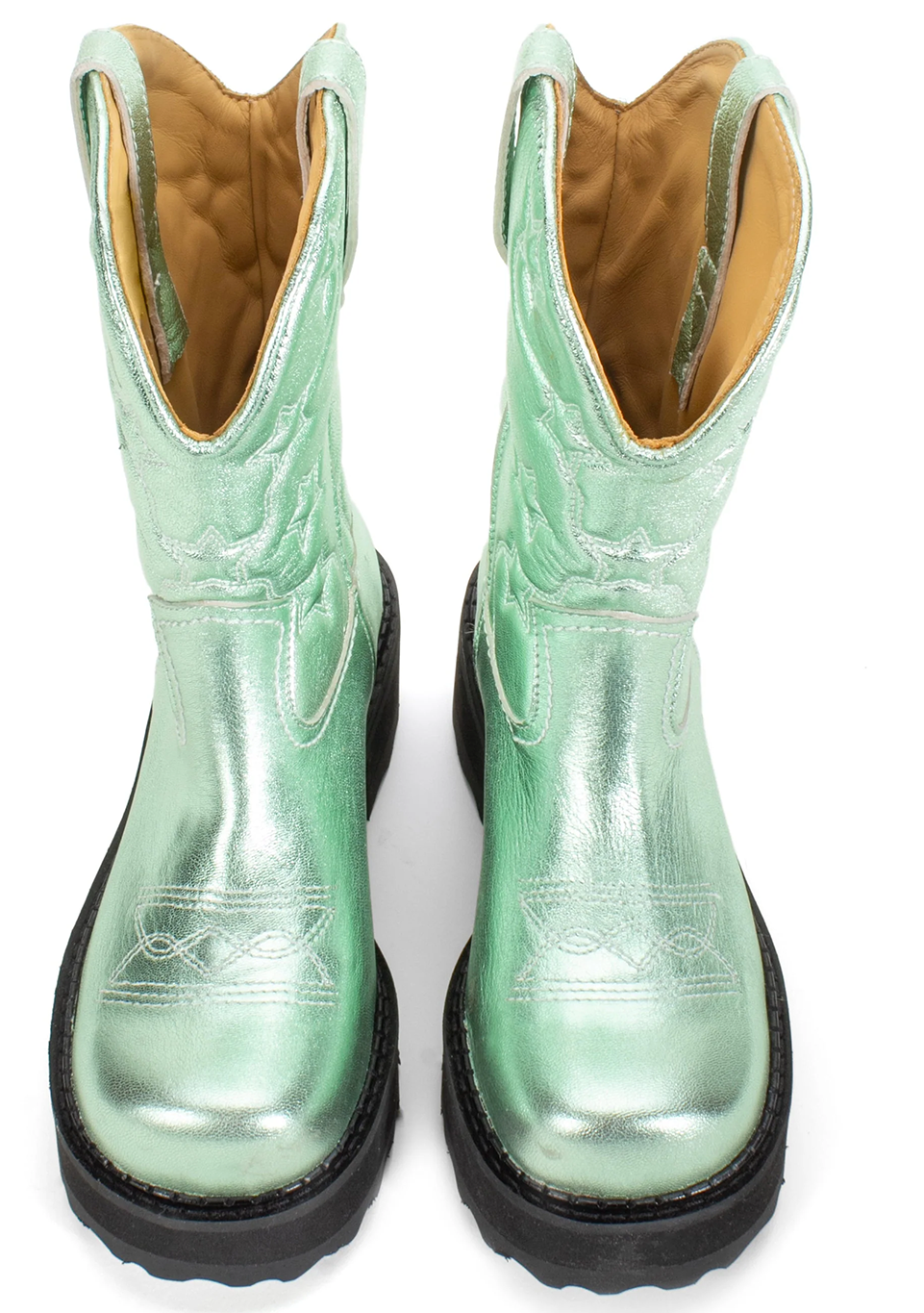 Anna Sui x John Fluevog 
                Ankle Cowboy Boot Mint