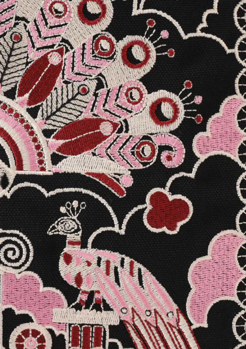 GOTOTE PEACOCK FANTASY TOTE BAG RED MULTI