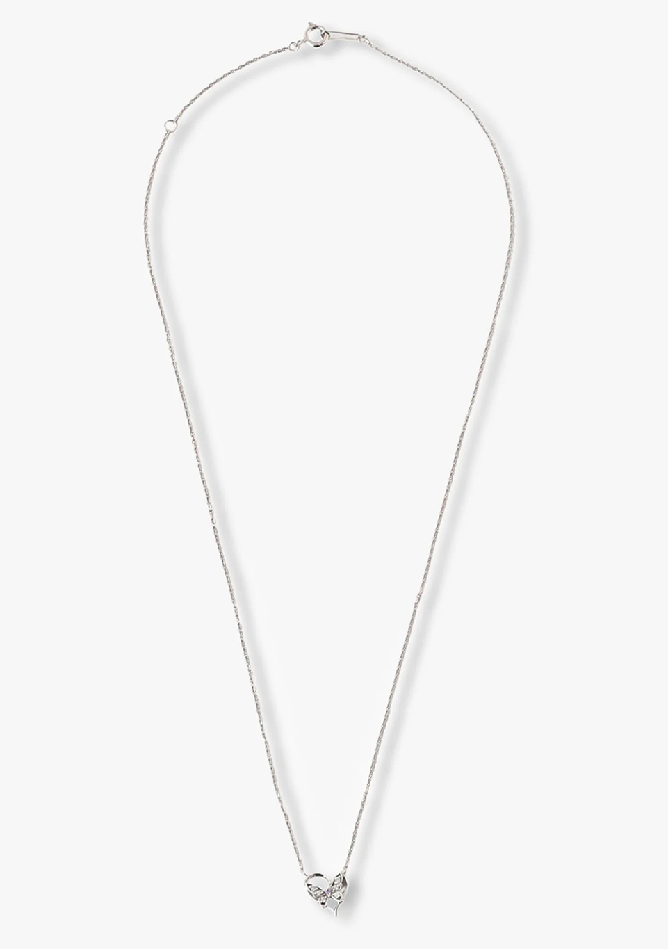 Heart Butterfly Necklace Silver