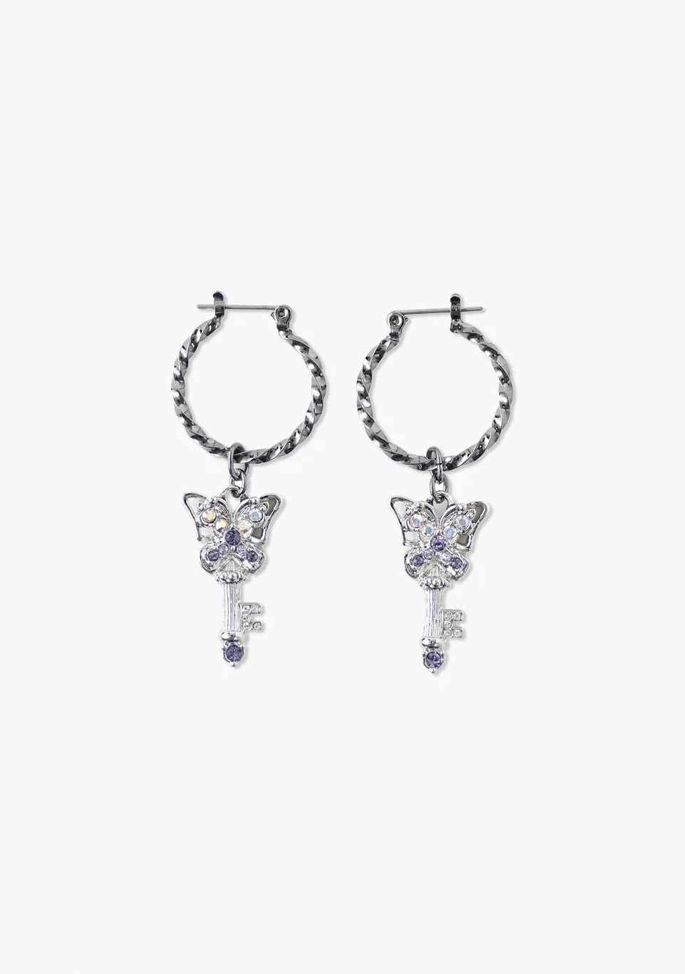 Butterfly Key Earing Silver