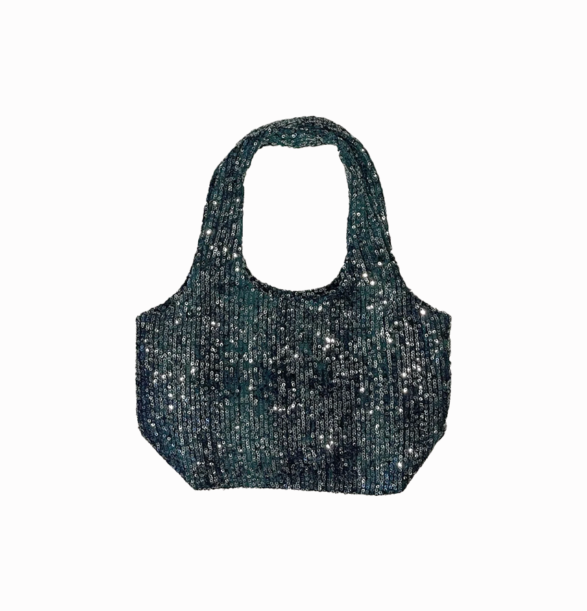 SNAKESKIN SEQUIN MINI BAG EMERALD MULTI