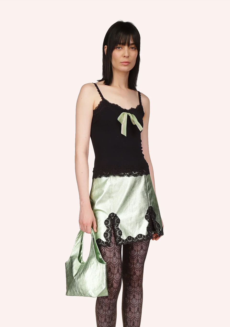 Metallic Faux Leather Mini Bag
                Peppermint