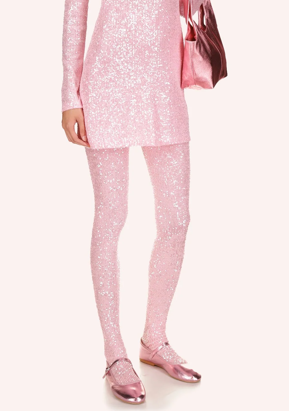 Sequin Mesh Tights Baby Pink