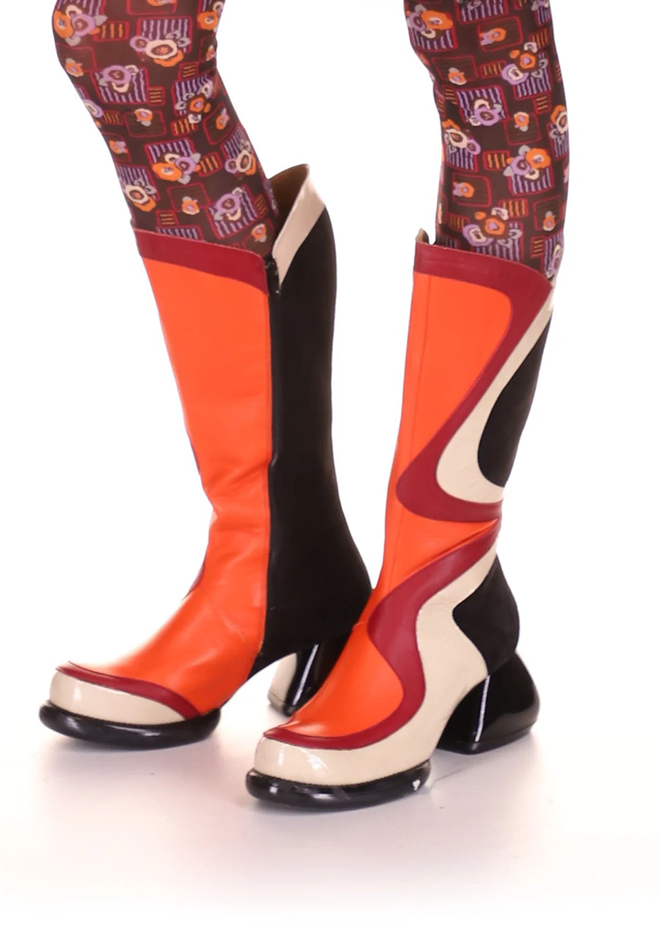 Anna Sui x John Fluevog Warhol 
                Boot Orange Multi