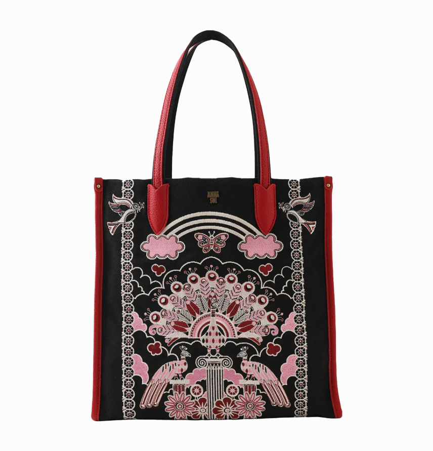 Gotote Peacock Fantasy 
                Tote Bag Red Multi