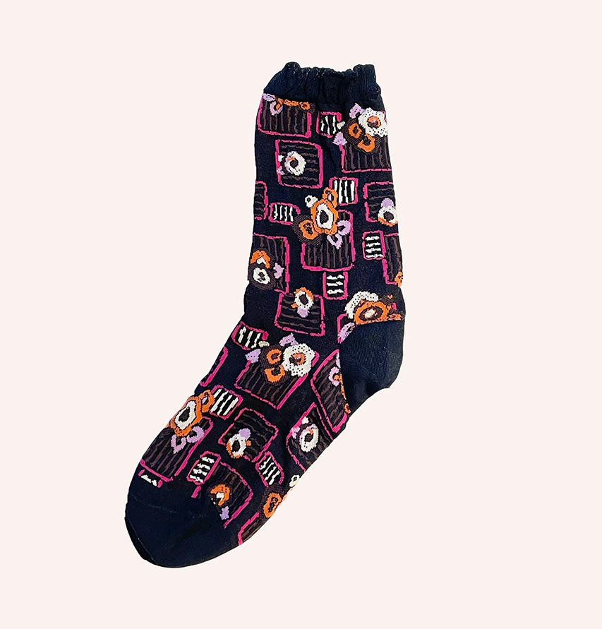 Deco Floral Patch Socks
                Orange Multi