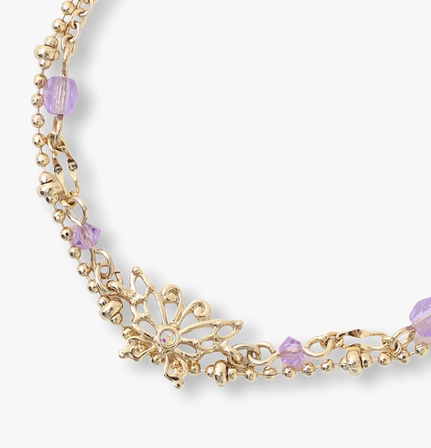 Butterfly Aquamarine Bracelet
                Gold