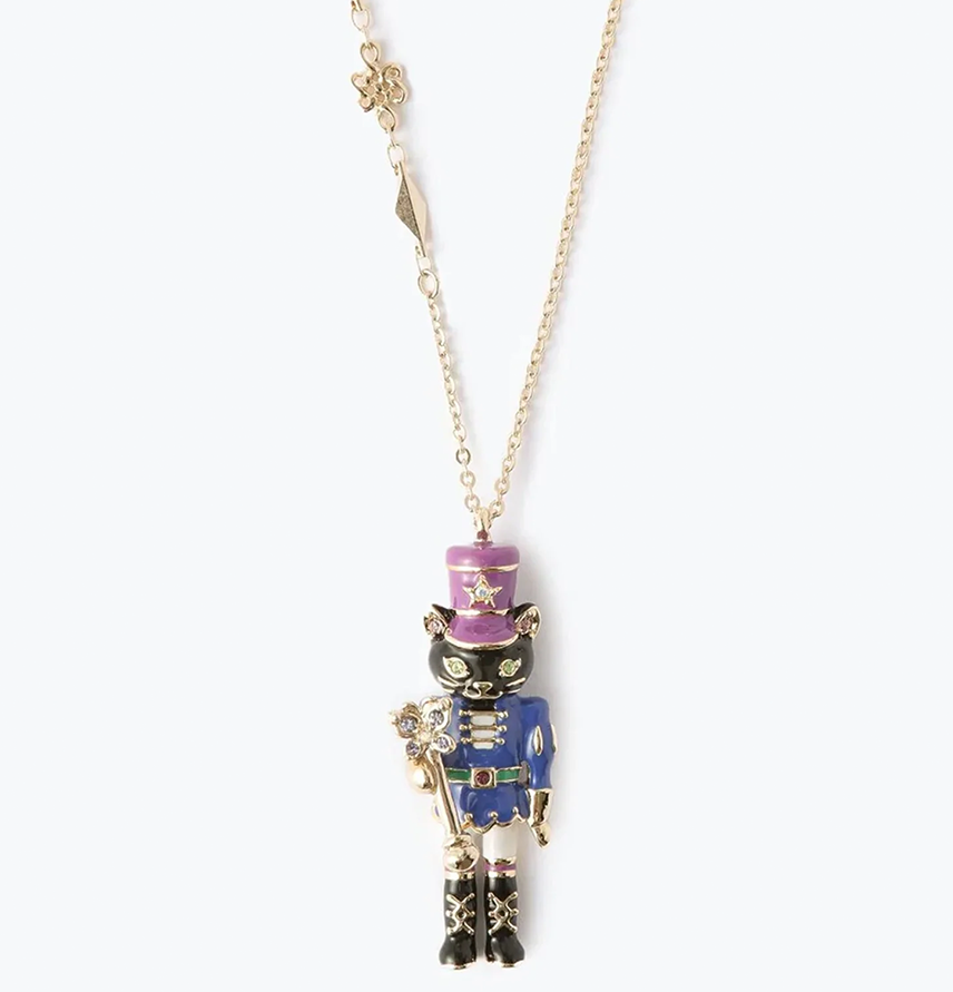 Cat Solider Necklace Black