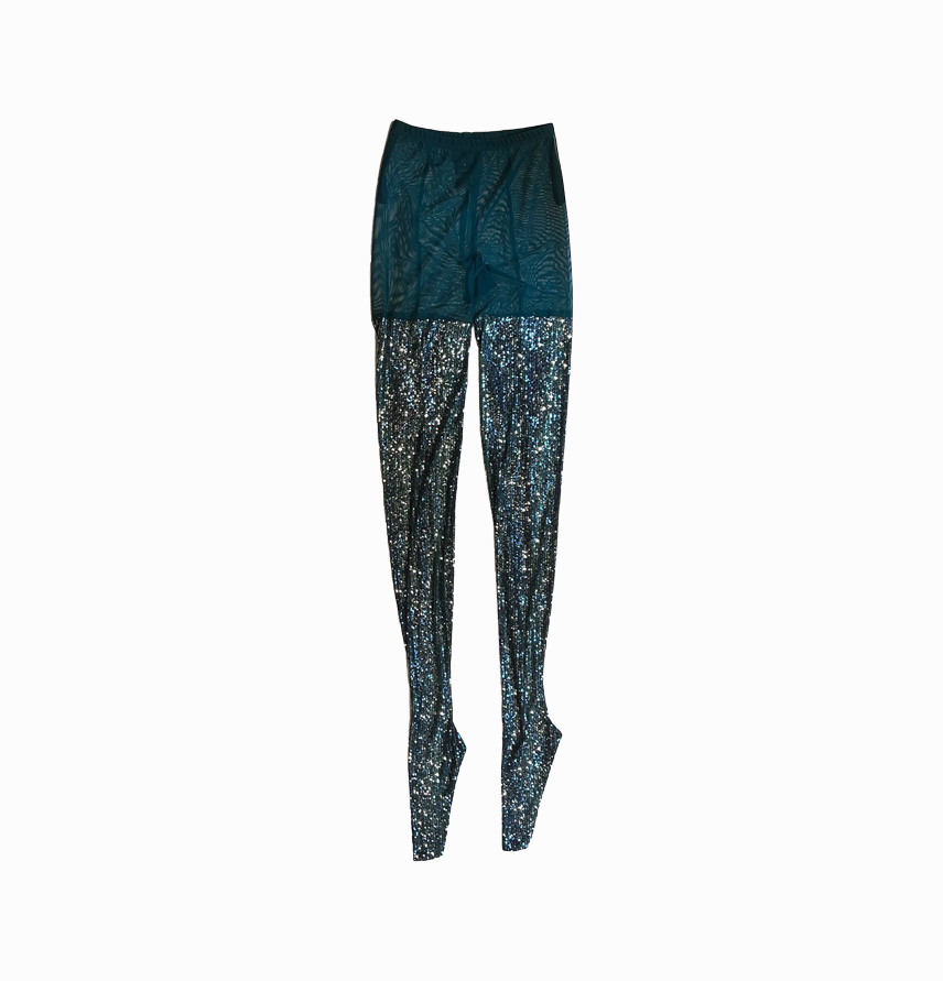Snakeskin Sequin Tights
                Emerald Multi