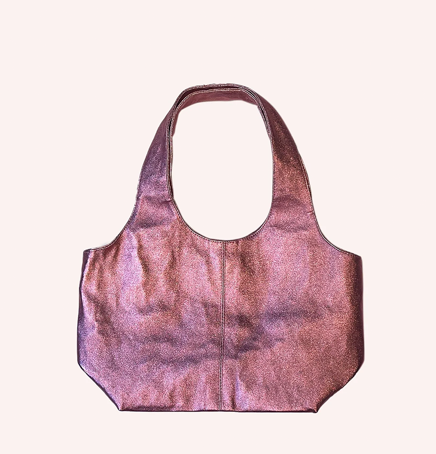 Metallic Faux Leather Mini Bag
                Bubblegum