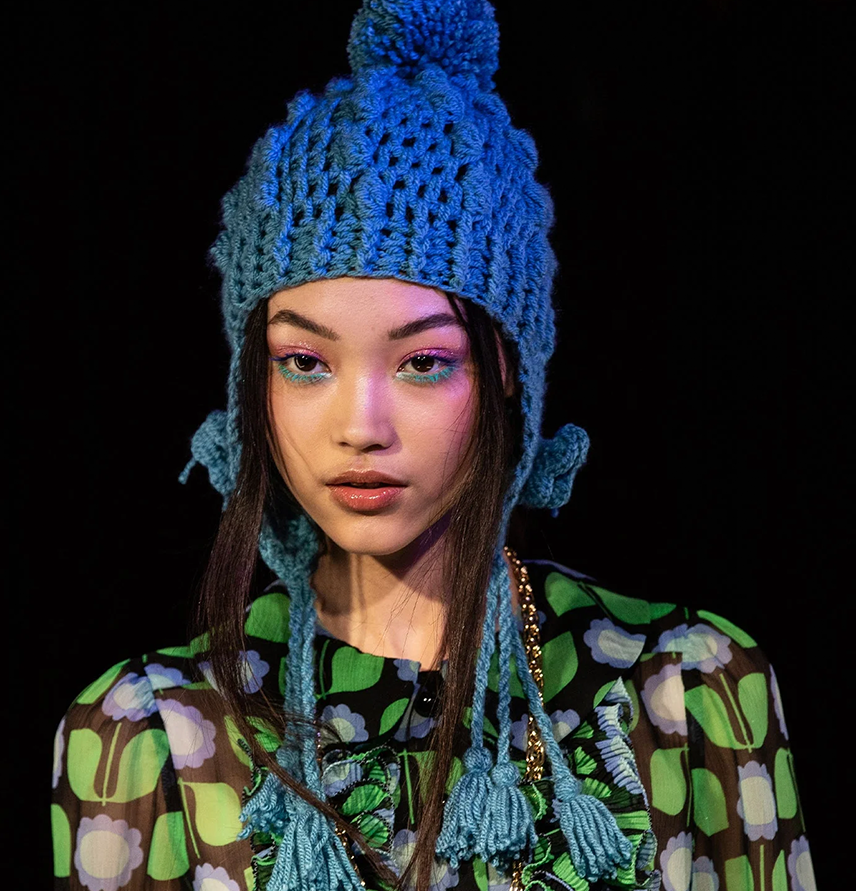 Butterfly Crochet Hat Cornflower