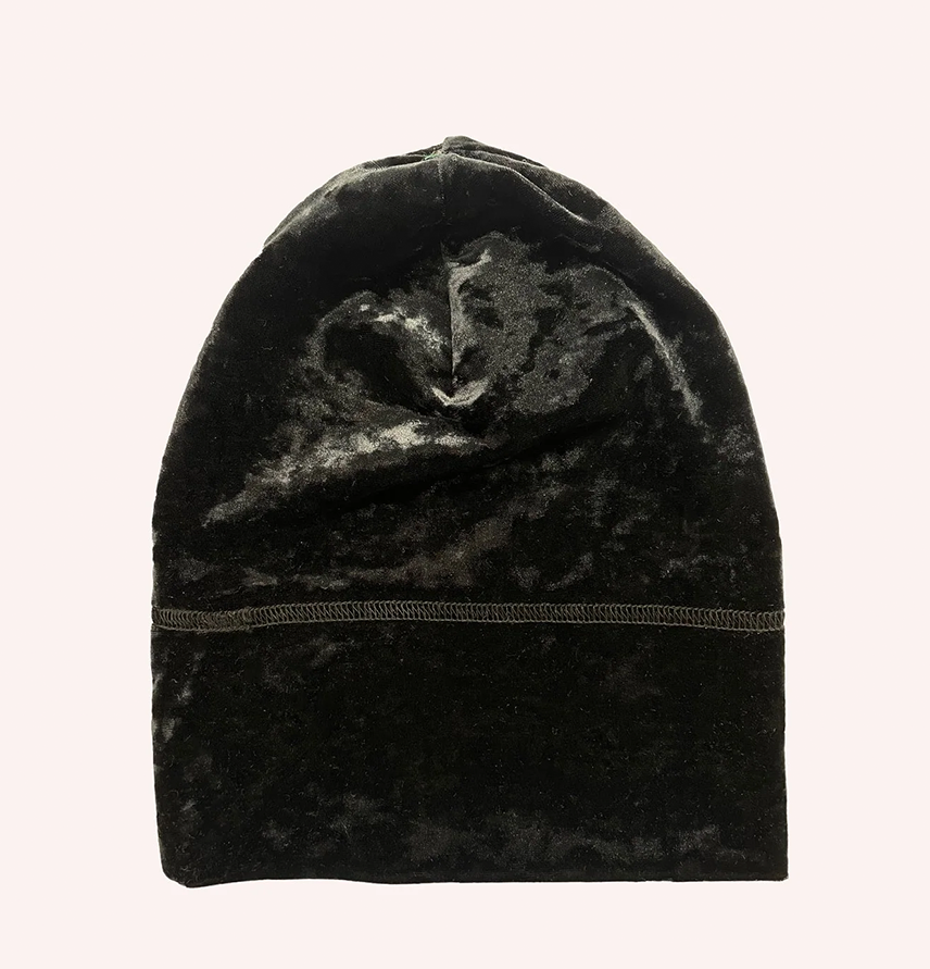 Stretch Velvet Beanie Black