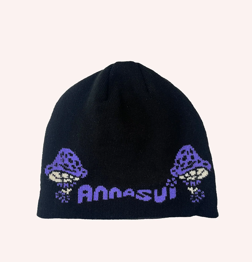 Mushroom Beanie Black Multi