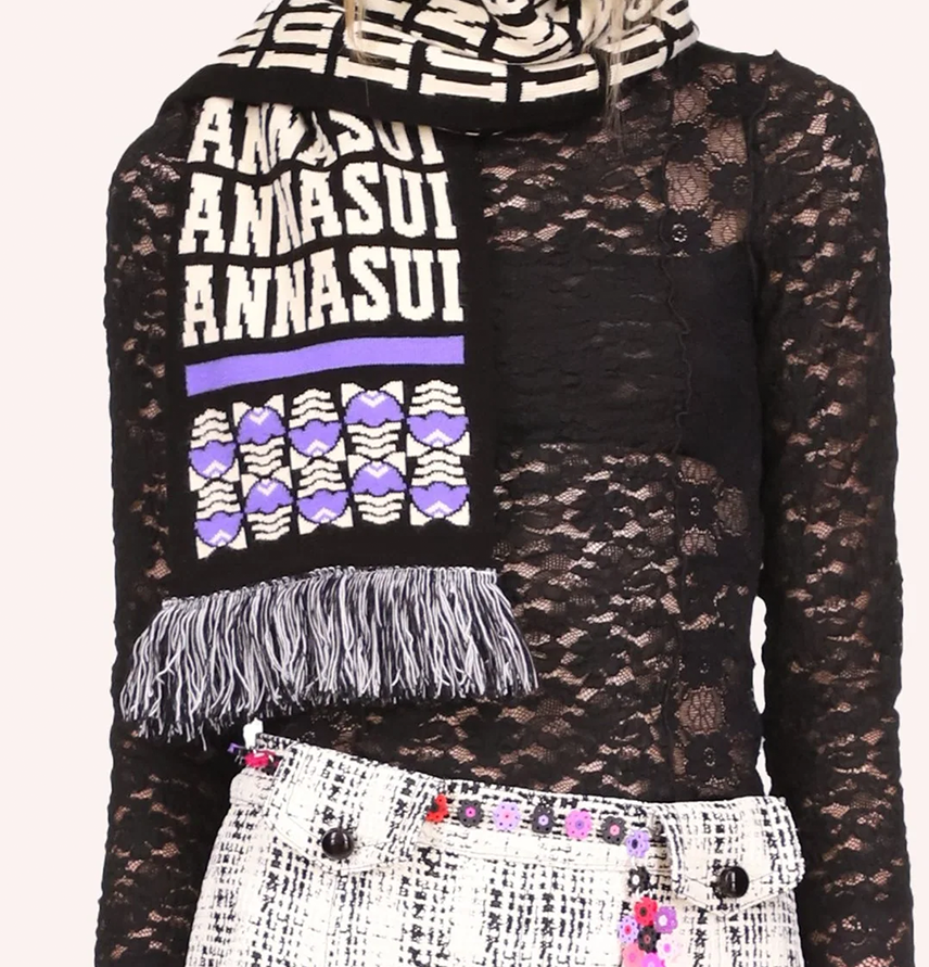 Anna Sui Scarf Black Multi