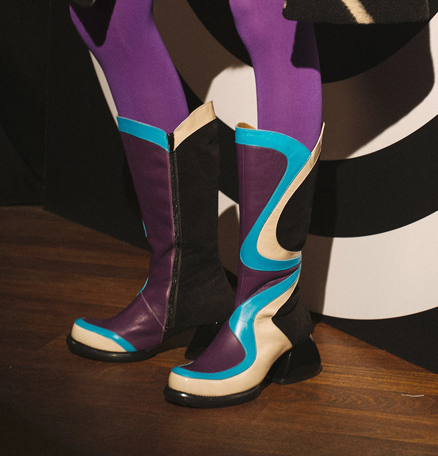 Anna Sui x John Fluevog Warhol 
                Boot Orchid Multi