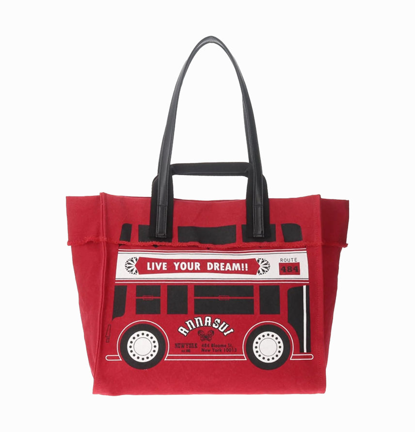 Limited Edition: Anna Sui Soho 
                Bus Tote Bag Red Multi