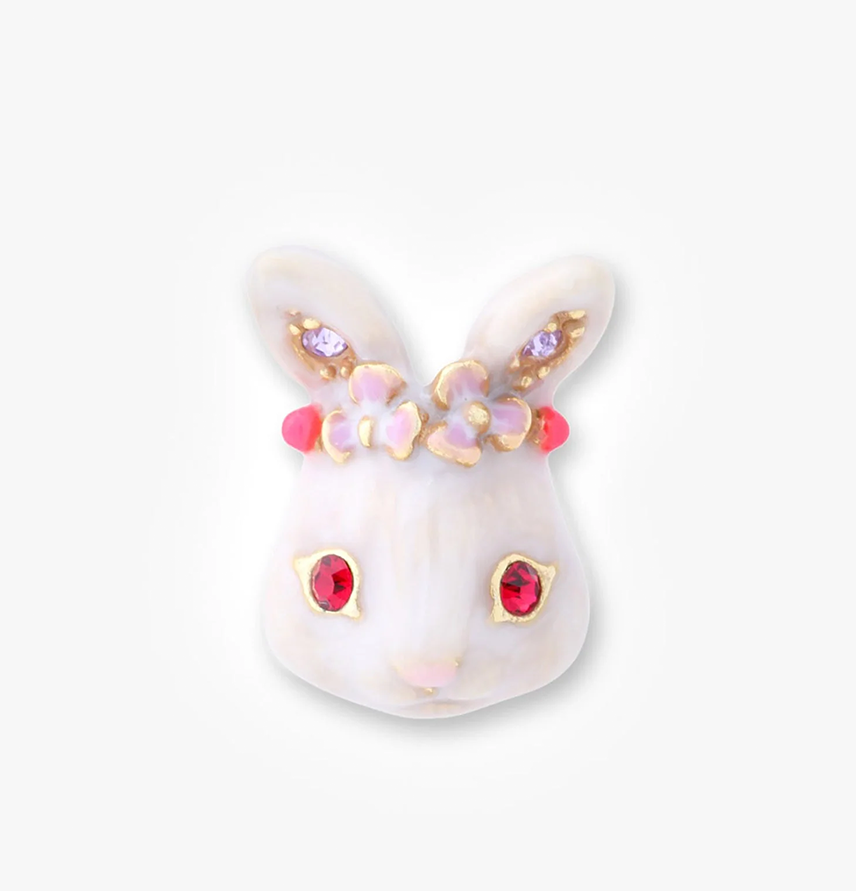 Rabbit Stud Earrings
                White Multi
