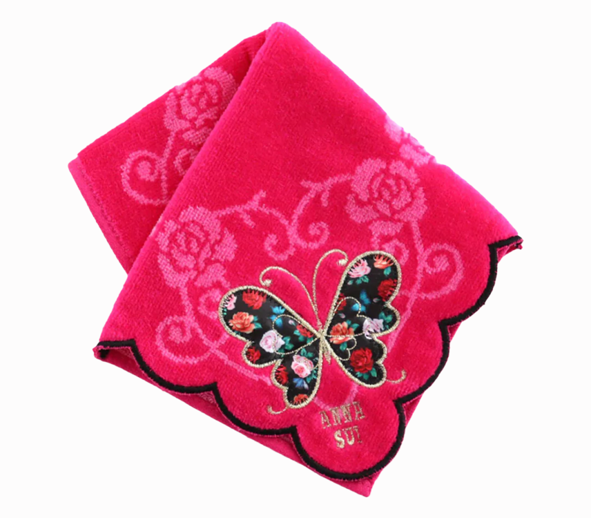 BUTTERFLY EMBROIDERY WASHCLOTH