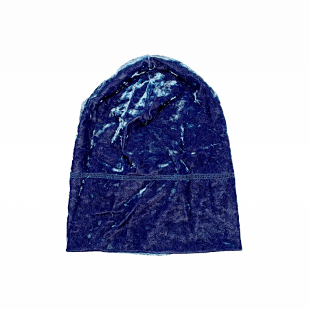Stretch Velvet Beanie Slate Blue