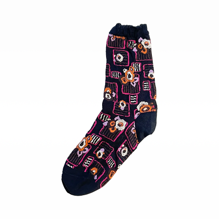 Deco Floral Patch Socks Orange Multi