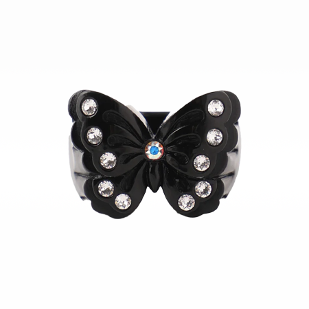 Butterfly Ring Black