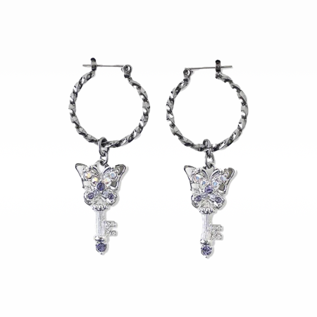 Butterfly Key Earing Silver
