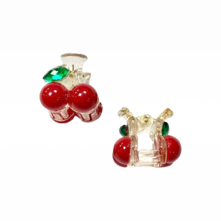 Baby Cherry Jaw Clip Pair Red Clear