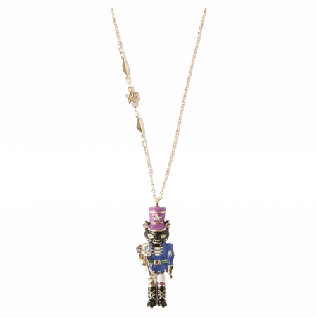 Cat Solider Necklace Black
