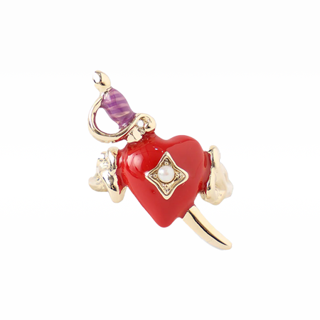 Pirate Heart Ring Red