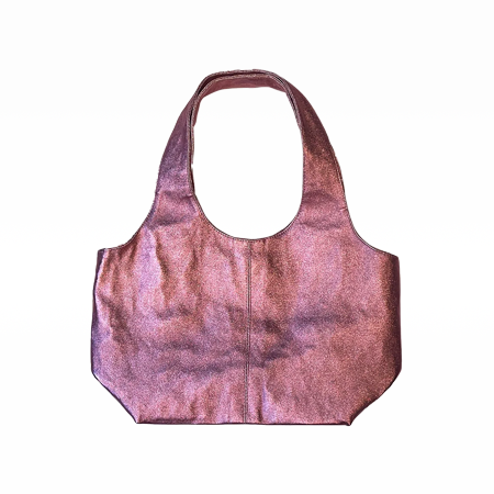 Metallic Faux Leather Mini Bag Bubblegum
