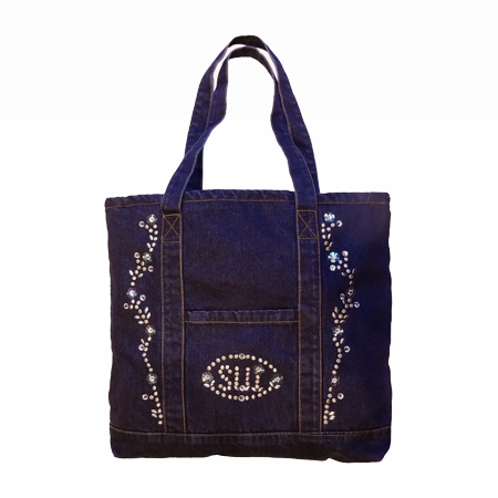 Studded Denim Tote Bag Denim