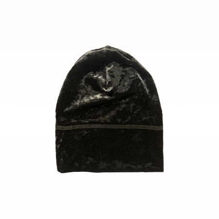 Stretch Velvet Beanie Black