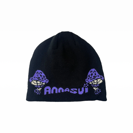 Mushroom Beanie Black Multi