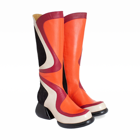 Anna Sui x John Fluevog Warhol Boot Orange Multi