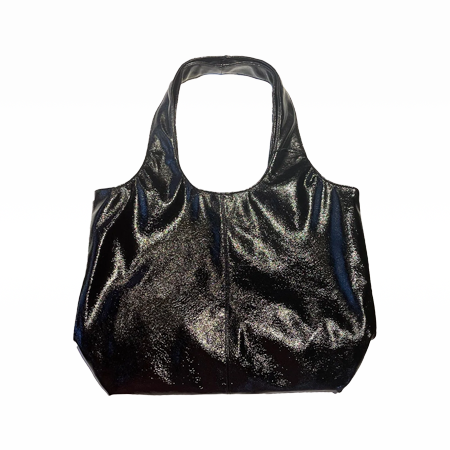 Black Patent Tote Bag