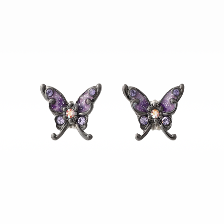 Butterfly Stud Earrings Black Multi