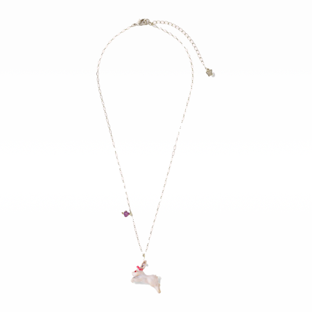 Rabbit Charm Necklace Gold Multi