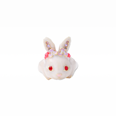 Chanel White Rabbit Ring White Multi